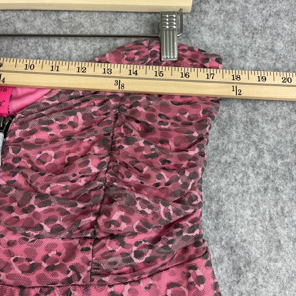 Torrid Betsey Johnson Skater Dress Womens 12‎ Black Pink Mesh Tulle Leopard NEW - Picture 9 of 16
